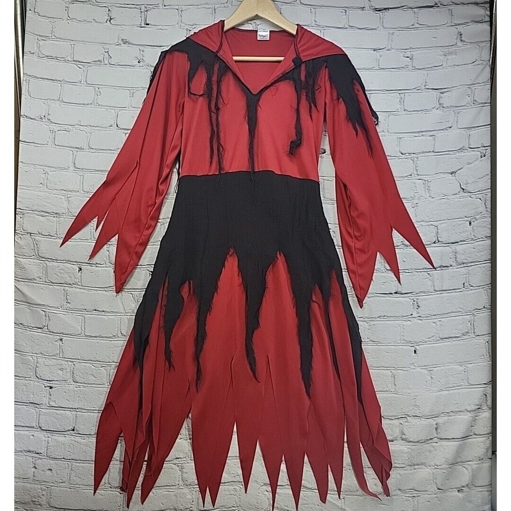 Spirit Halloween Kids Sz M Devilish Demon Costume Hooded no Mask